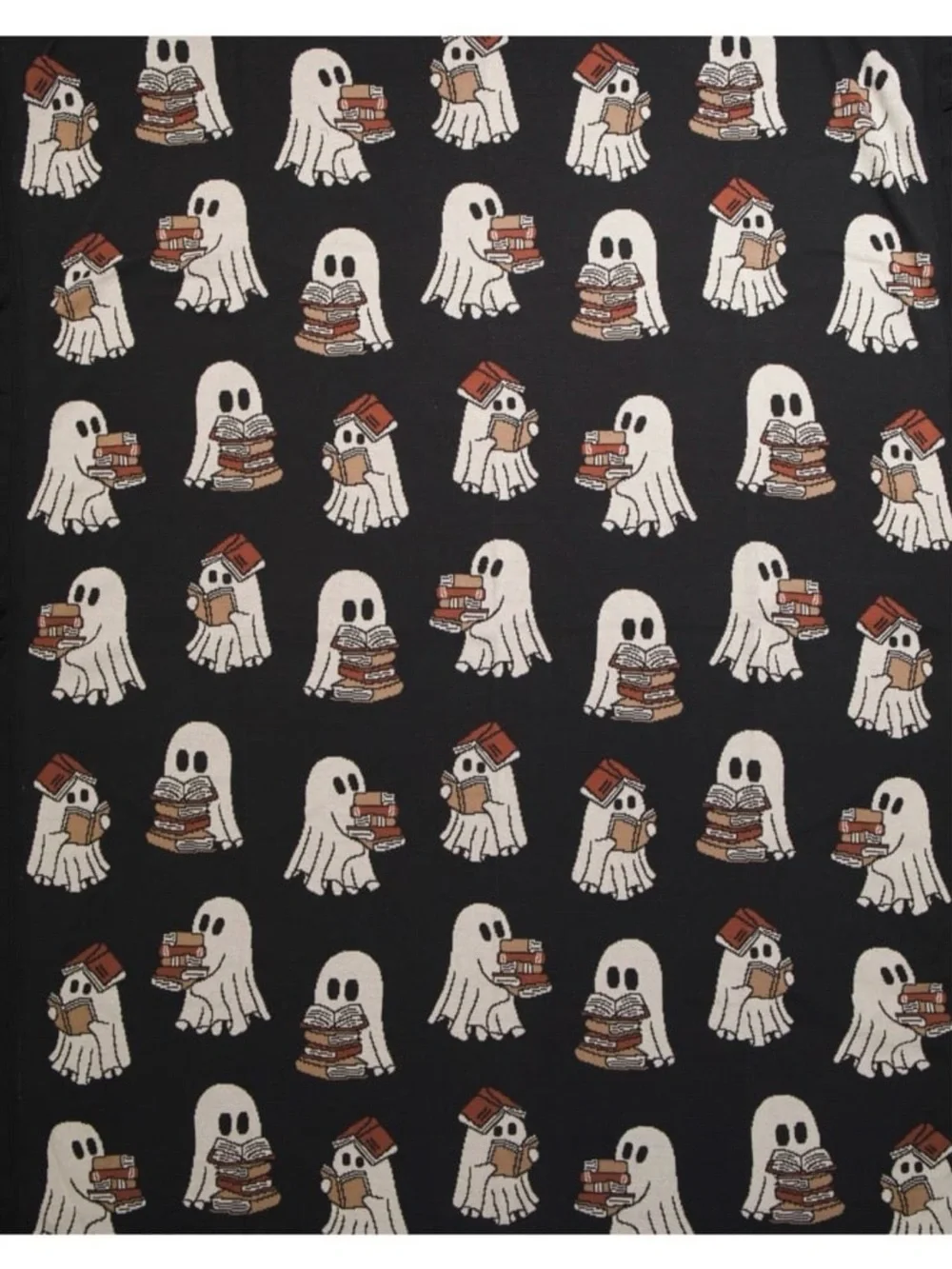 NWT Viral Halloween Ghost & Books Reversible Throw Blanket  Size 50x70